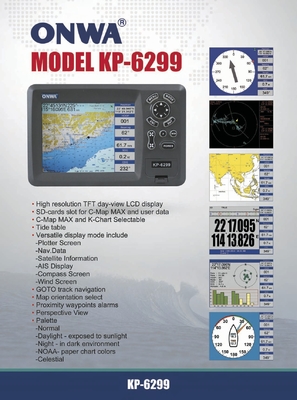 China Boats GPS KP-6299 LCD Display SD Card Global Sea Map Inflatable Boat parts supplier